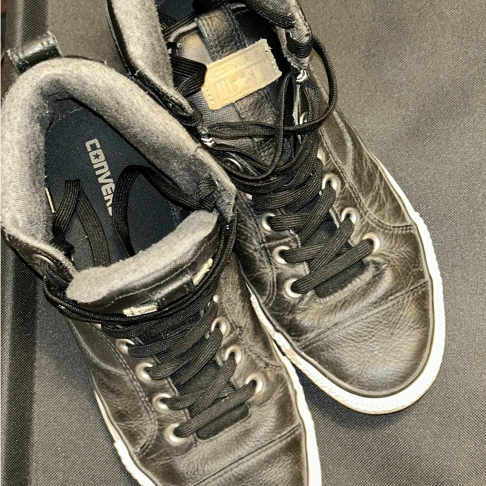 Converse Black Leather High-Tops